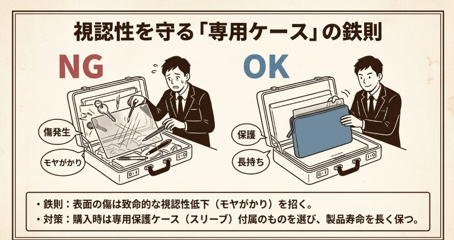 持ち運びに便利な専用ケースの活用法