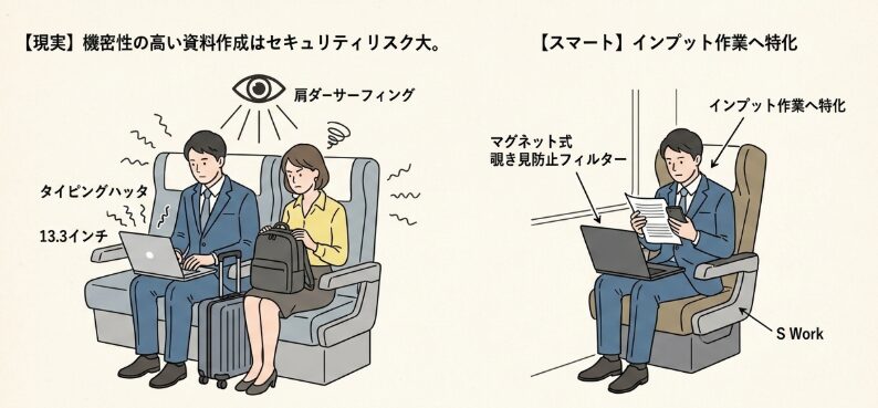 車内が動くオフィスとして機能しづらい現実