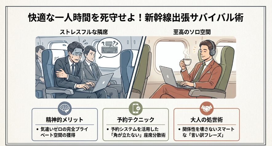 新幹線出張で同僚と席を離す