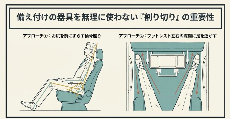 身体の大きい人が快適に座るためのコツ