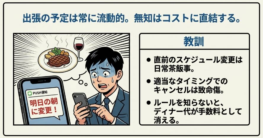 出張予定の変更で焦った私の実体験