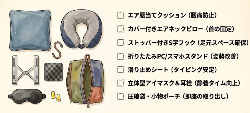 事前に揃えておくべき快適グッズのチェックリスト