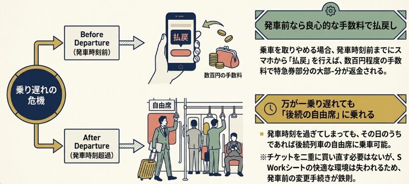 乗り遅れそうな時に役立つ直前のキャンセル規定