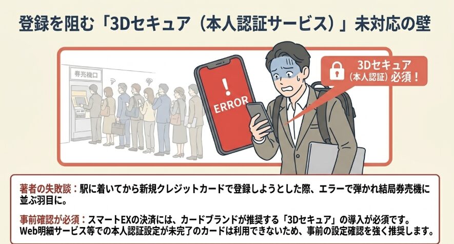 3Dセキュア未対応のクレカで起きた失敗