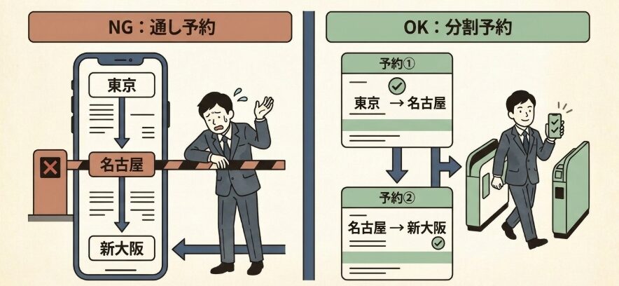 区間ごとに細かく分けて予約する解決策