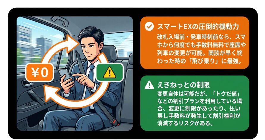 出張当日に痛感した予約変更の自由度
