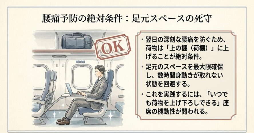 足元スペースの死守が腰痛予防の絶対条件