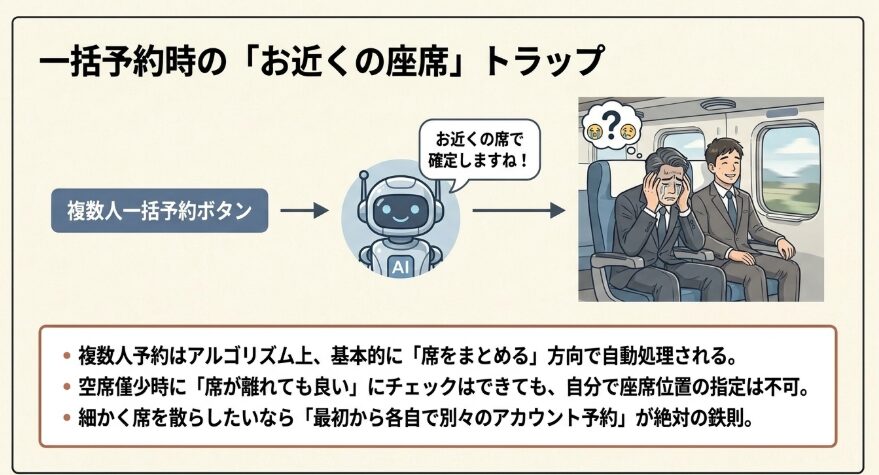 スマートEXで複数人を同時に予約する場合の注意点