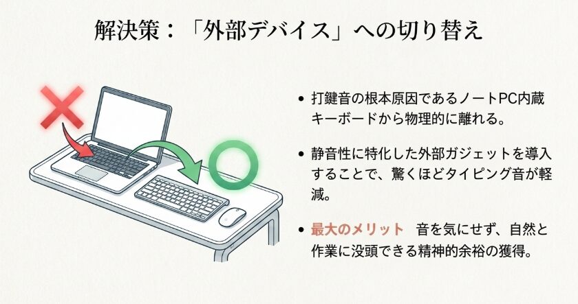 静かにパソコン作業をするための具体的な対策