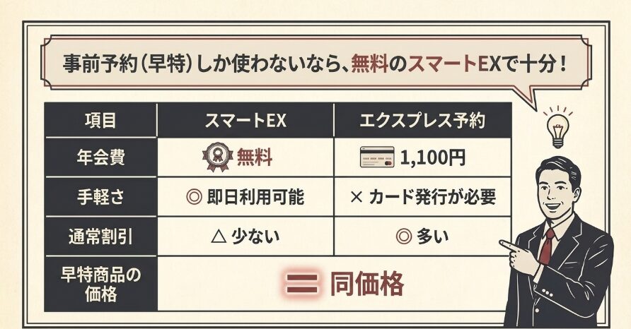 結論：早特商品を使うだけなら「スマートEX」で十分！