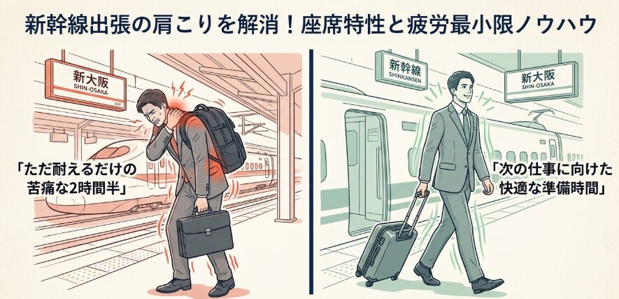 新幹線出張の肩こり
