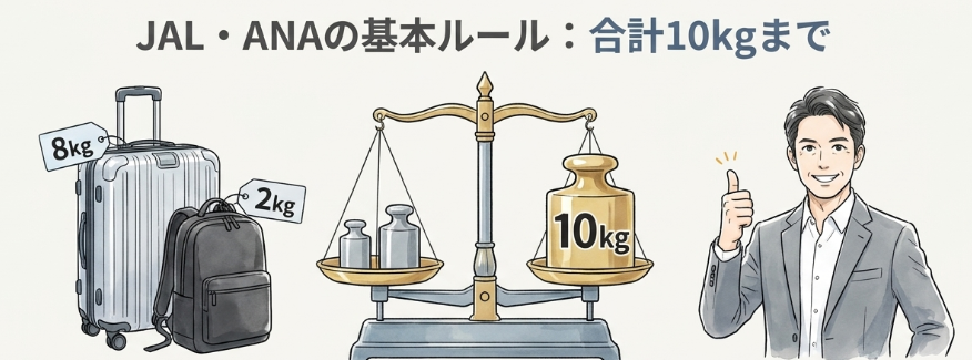 JALとANAの重さ上限は10キロまで