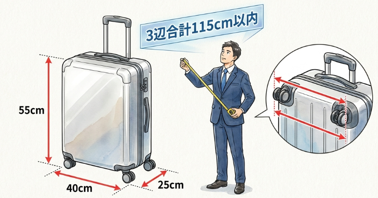 機内持ち込み手荷物の基本サイズ