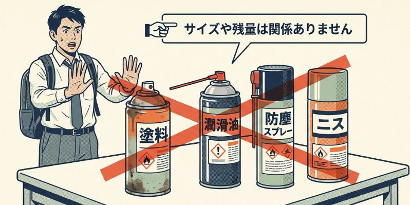 持ち込めないスプレーに注意