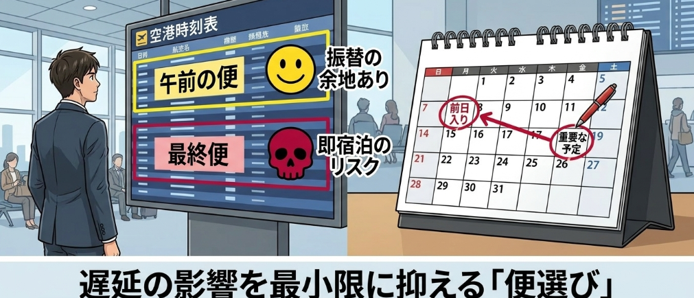 欠航リスクを回避するための便選びと対策