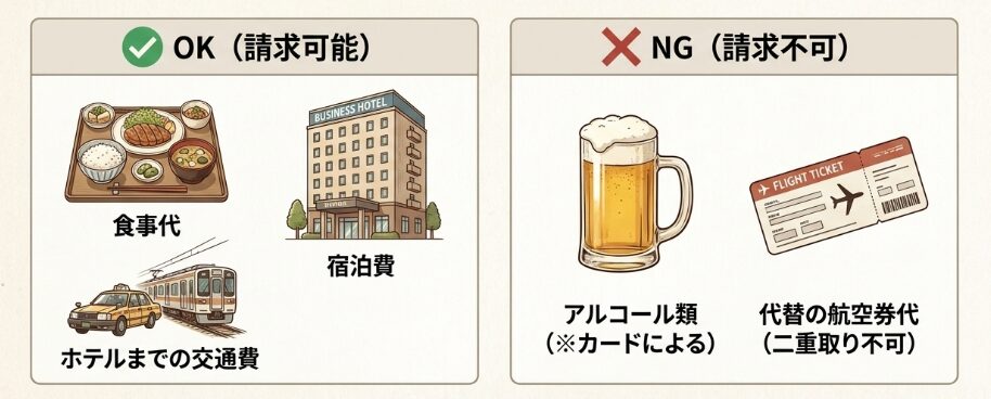 4時間以上の遅延で請求できる費用の内訳
