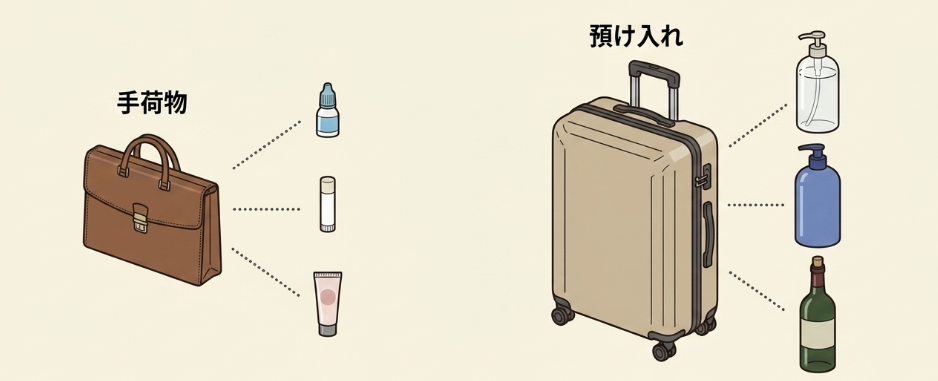 スーツケース預け入れと手荷物持ち込みの最適な仕分け