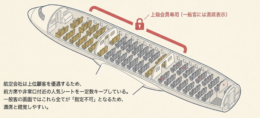 上級会員向けに開放されるシートの割合