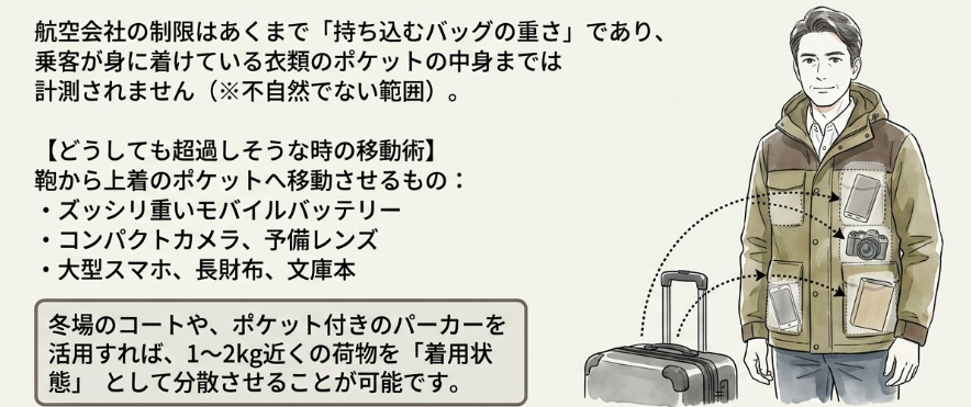 ポケットの多い上着を活用する裏ワザ