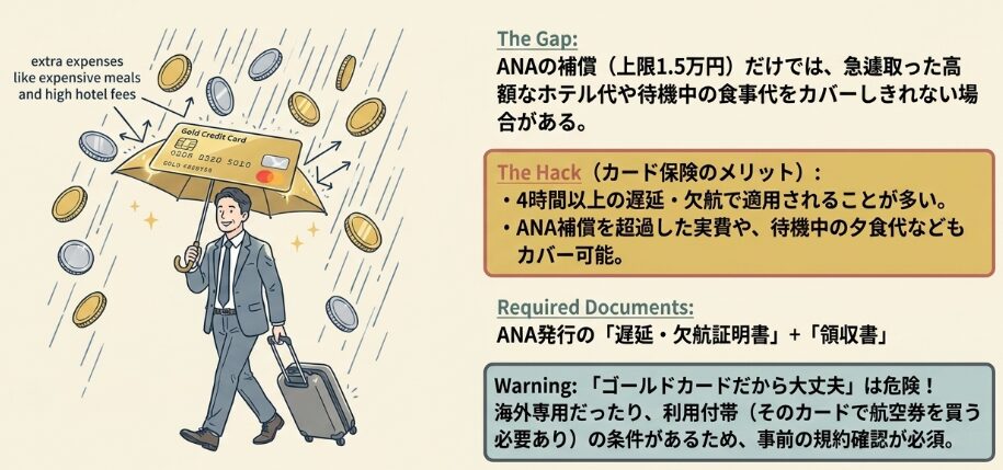 クレジットカードの航空機遅延保険を併用する裏ワザ