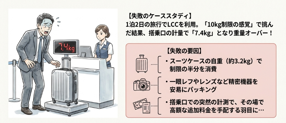 7キロ制限のLCCで失敗した体験談