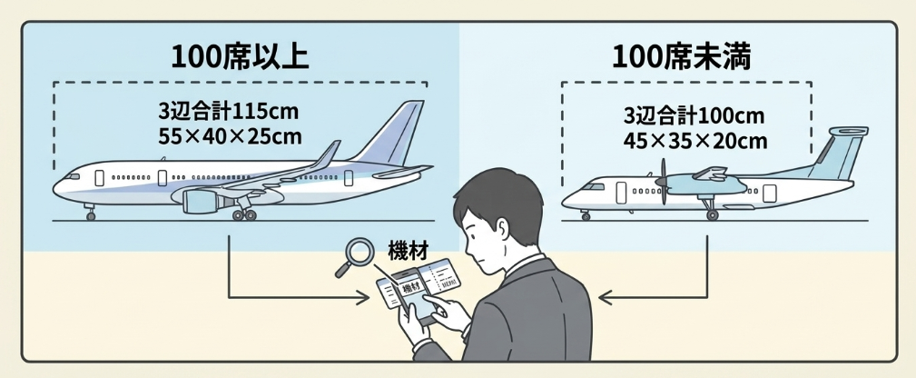 飛行機国内線の機内持ち込みサイズ基準