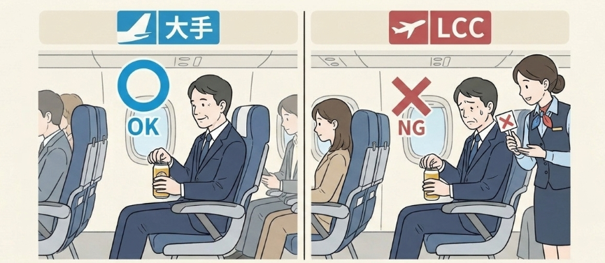 機内で自分のお酒を飲んでいいのか